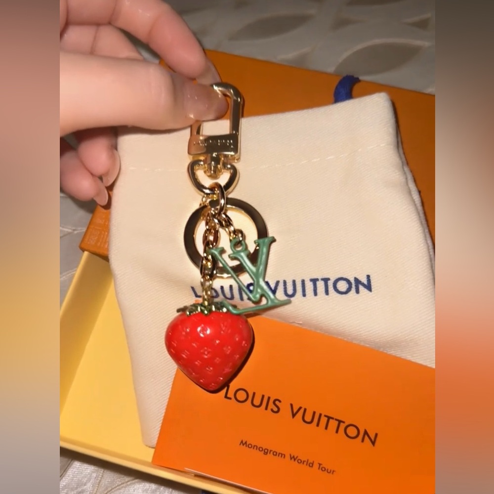 Louis Vuitton Red Strawberry LV Charm Key Holder
